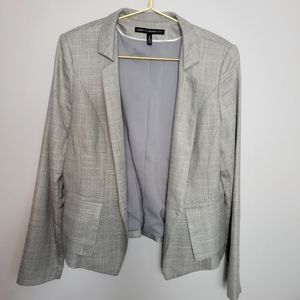 10 WHBM White House Black Market Light Gray Gold Button Blazer
